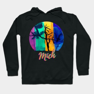 Me Mich Watercolor retro vintage sunsets design Hoodie